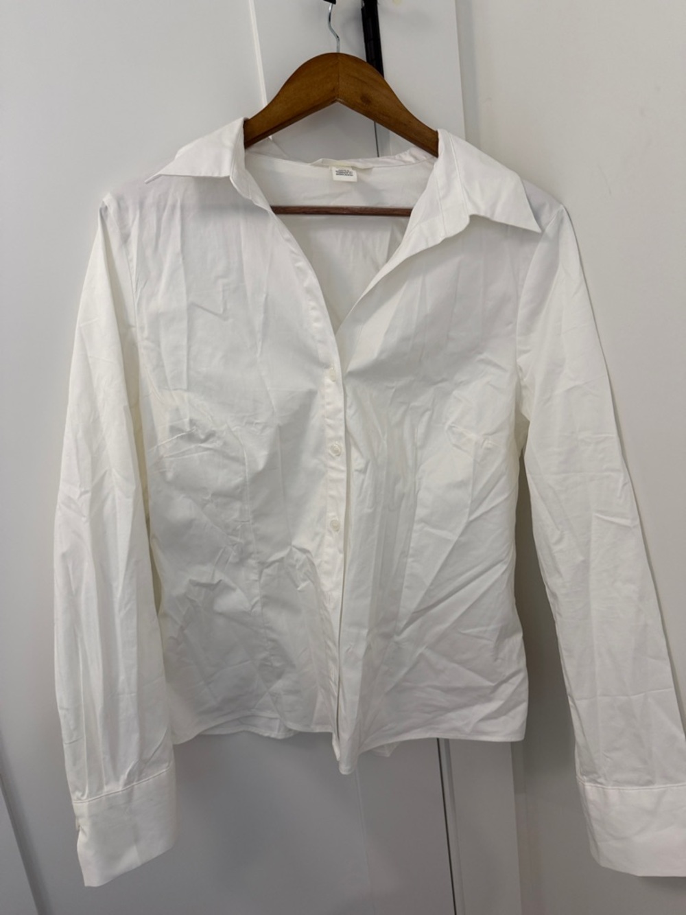 H&M White Button-Front Shirt